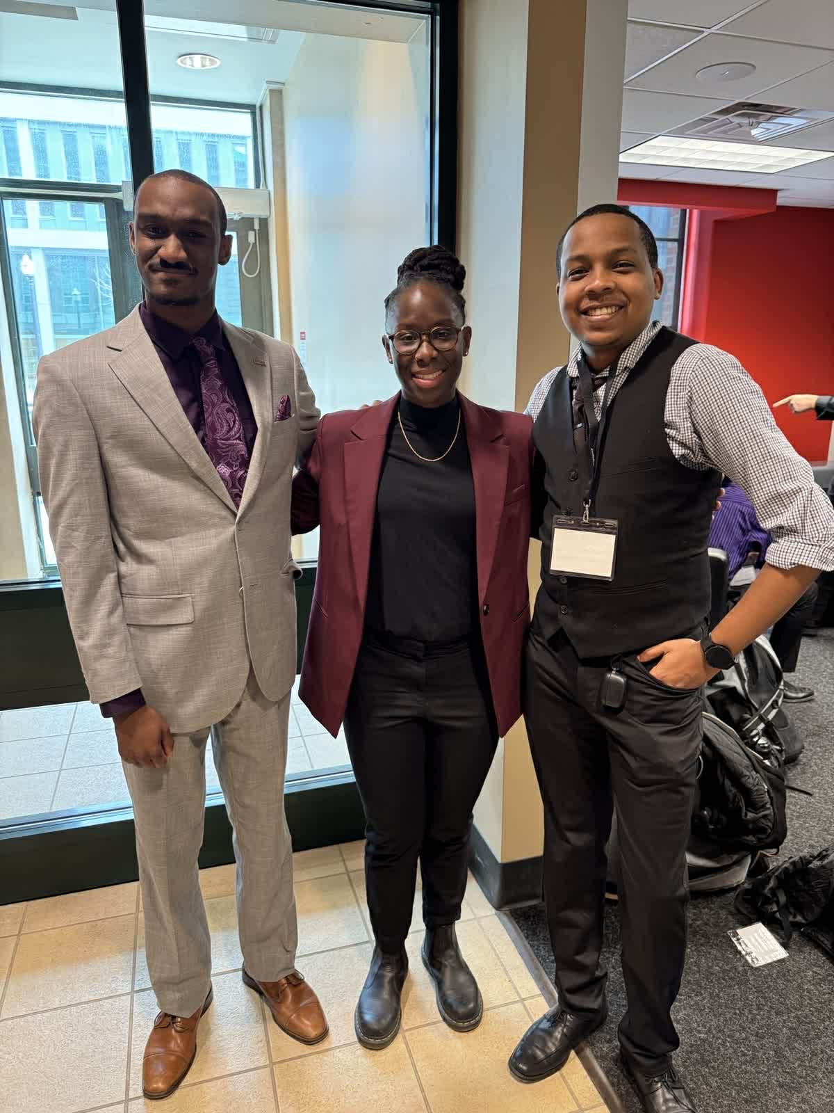 photo of students johnson and bass with Dr. Kendra WHeeler