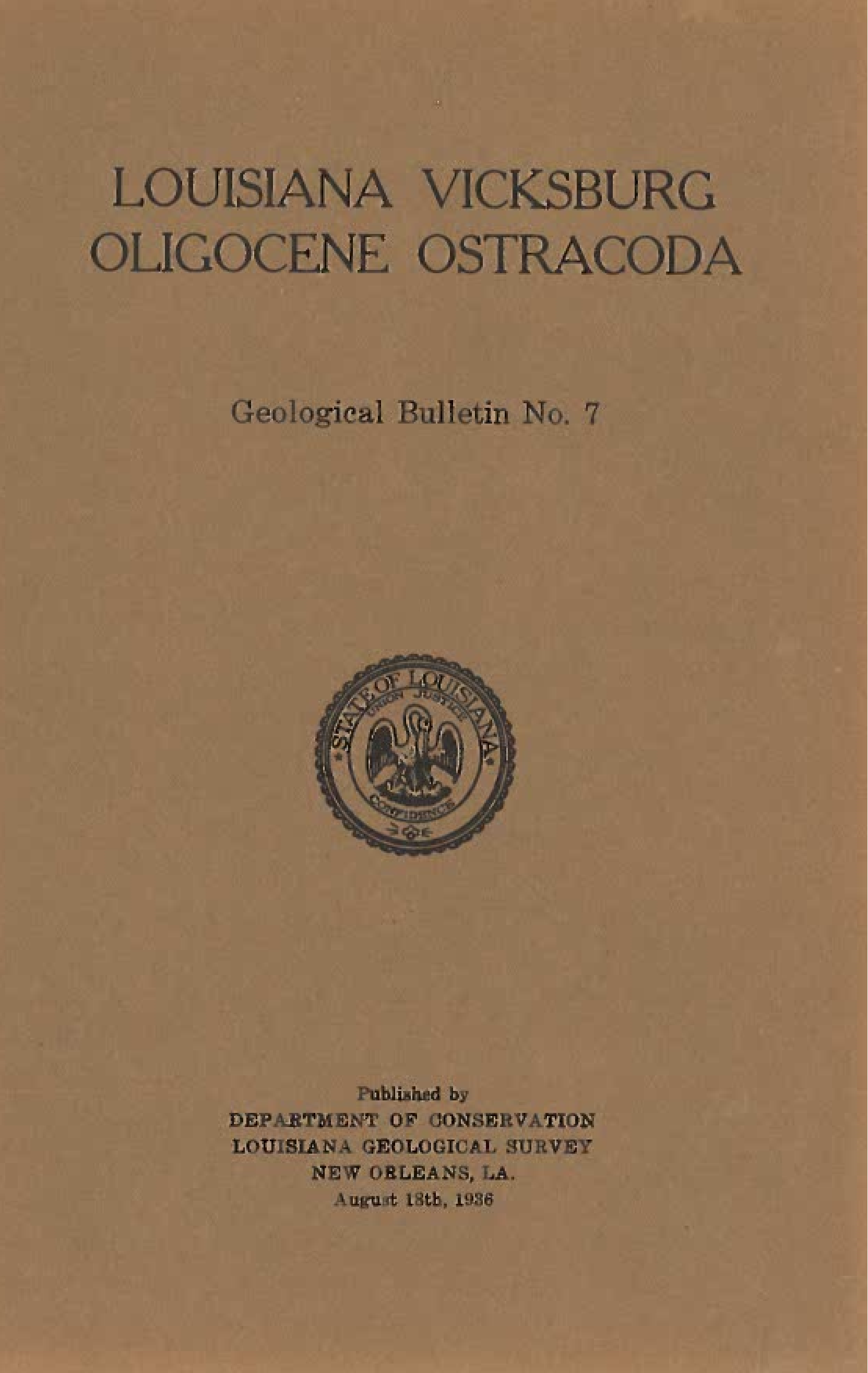 Louisiana Vicksburg Oligocene Ostracoda
