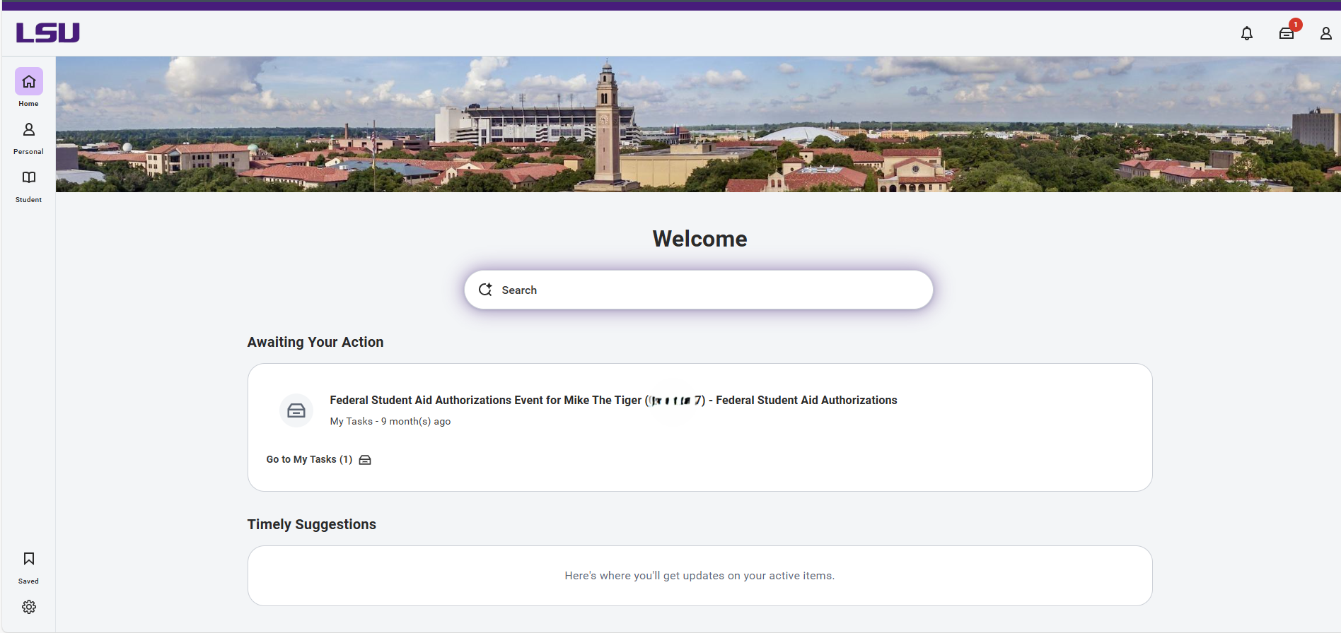 Refreshed home page view